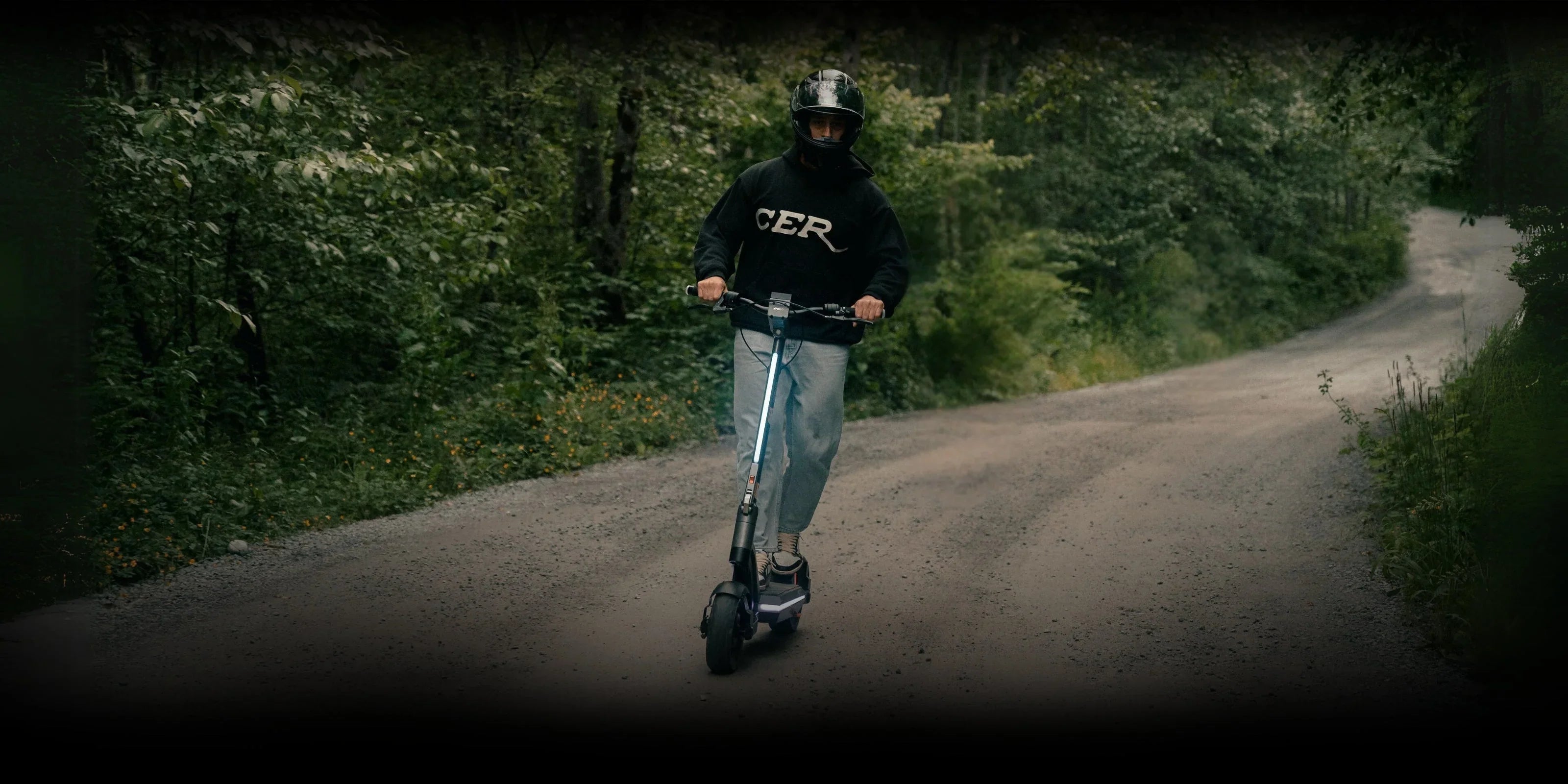 Man riding an Apollo Pro off-road