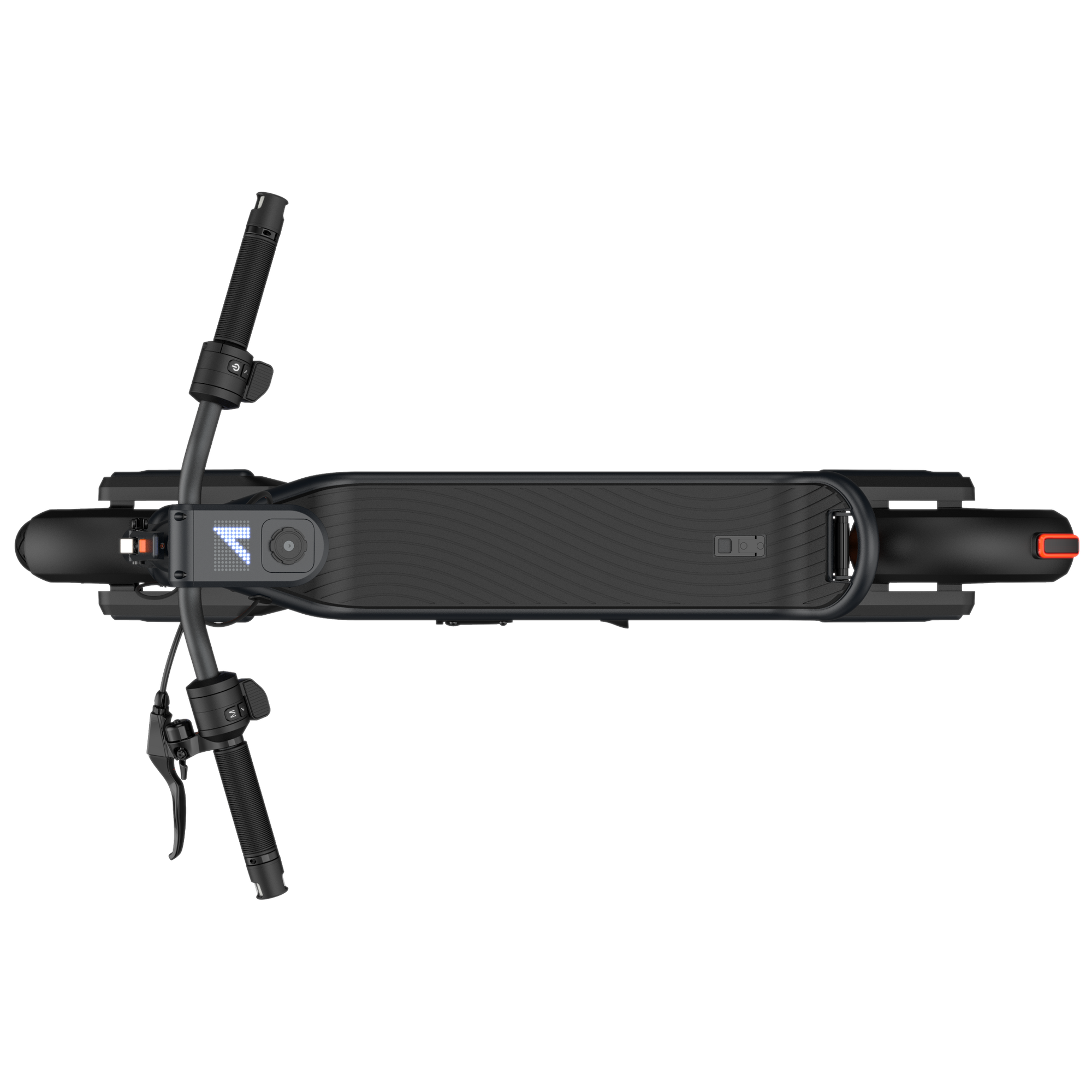 Black electric scooter on a white background