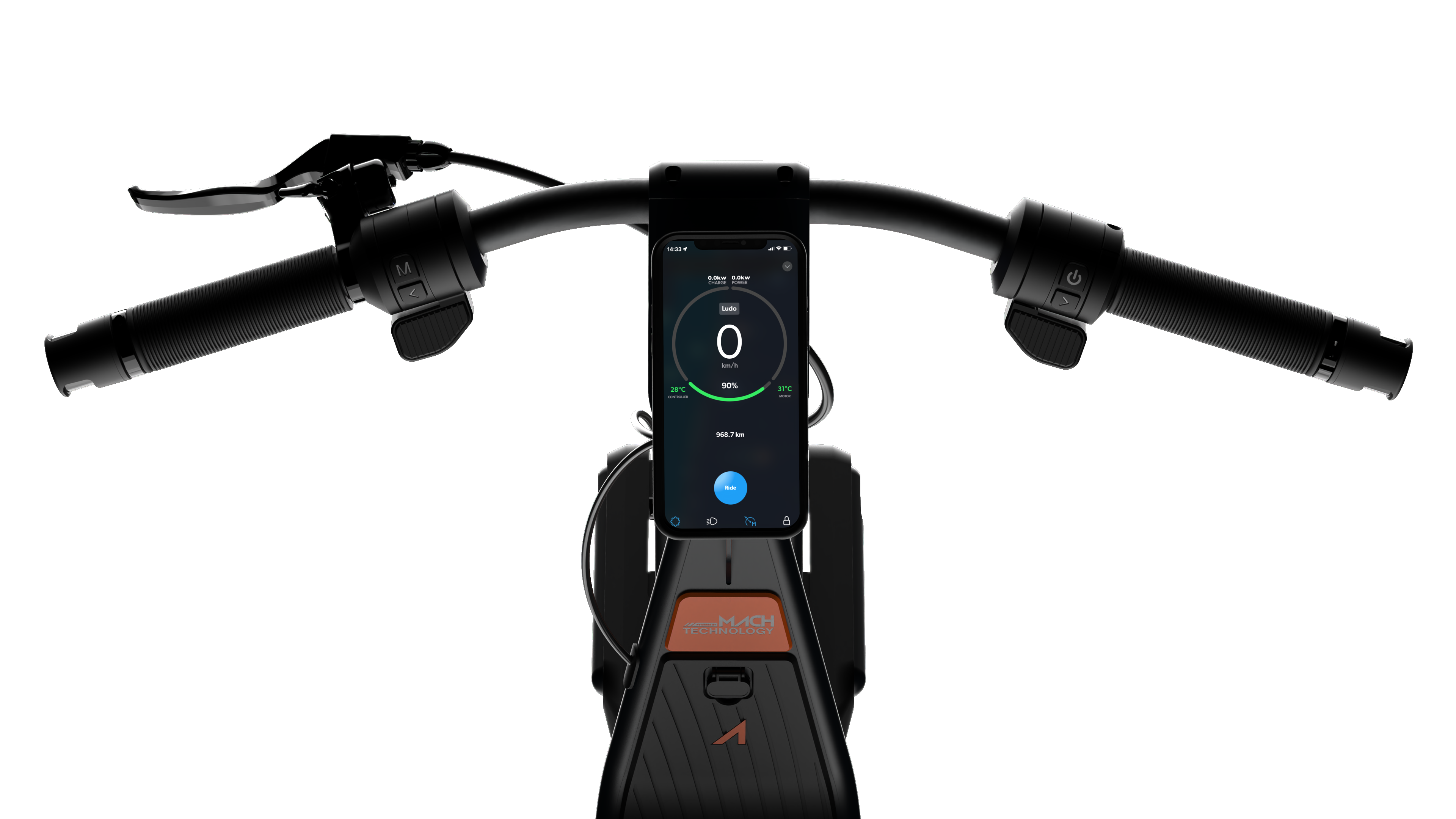 Apollo Explore top view with Iphone mounted