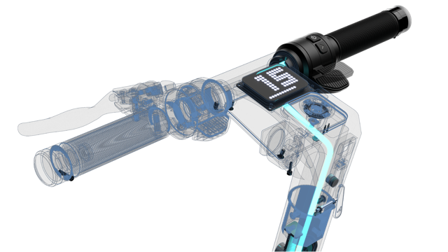 Regenerative braking example on an electric scooter