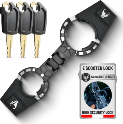 Handcuff style lock for enhanced e-scooter theft prevention