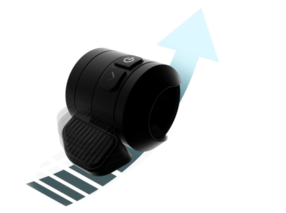 Close-up of throttle position on Apollo scooter handlebars to reduce wrist strain.