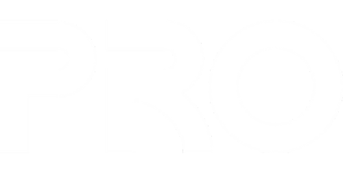 The word PRO in white text on a black background.