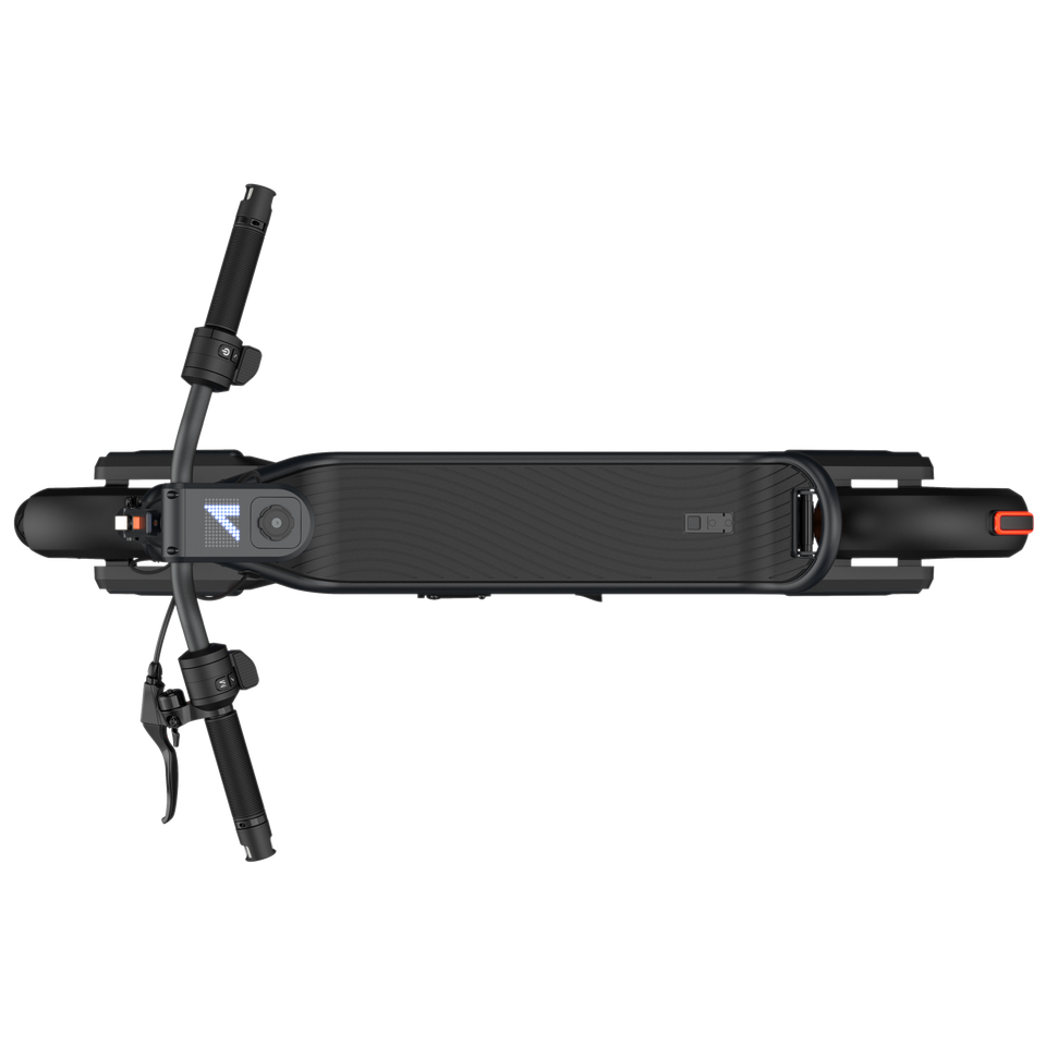Black electric scooter on a white background